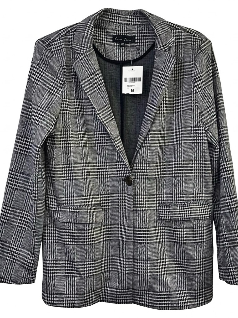 Love Tree Black & White Plaid Blazer Jacket